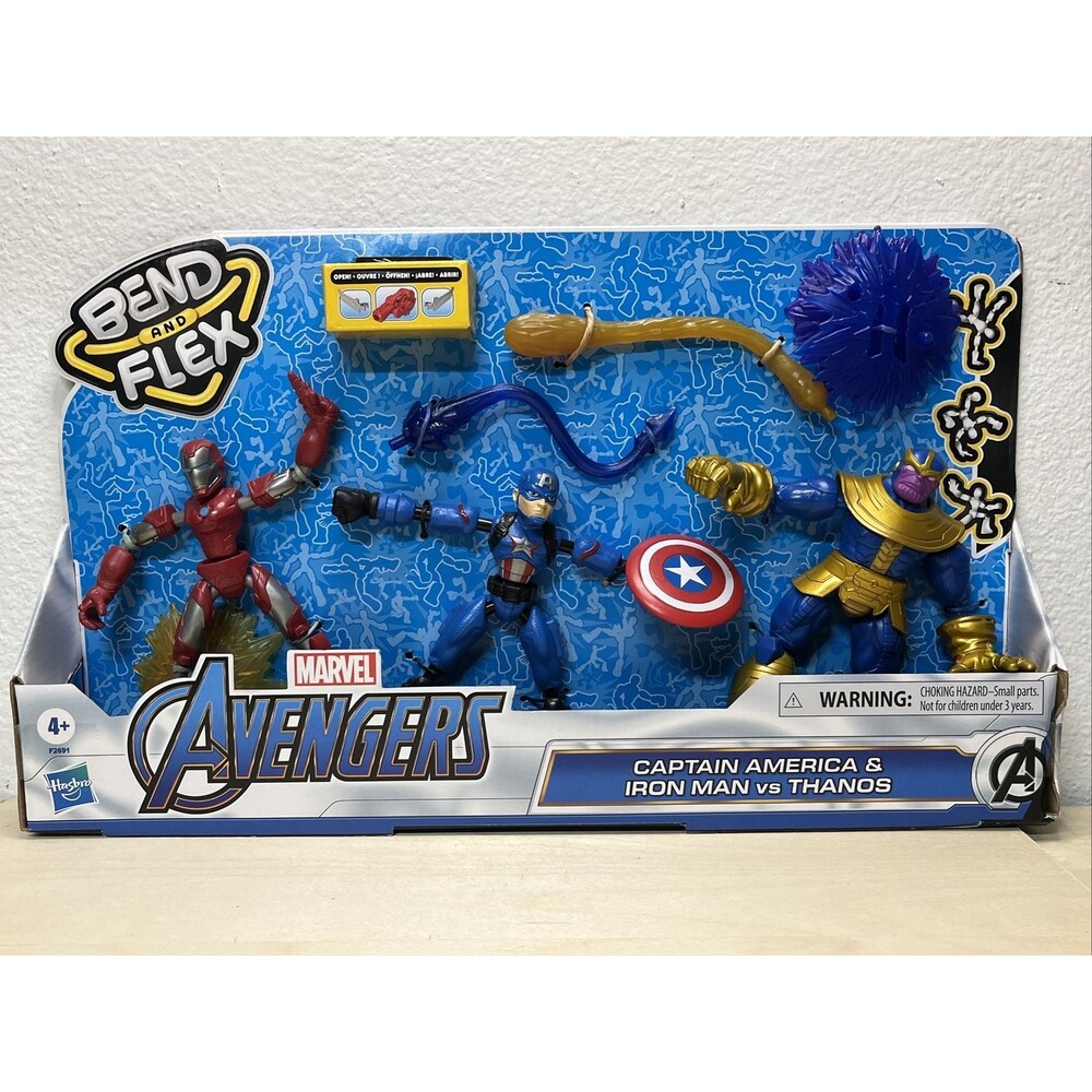 Marvel Avengers Bend and Flex Iron Man & Captain America vs Thanos New